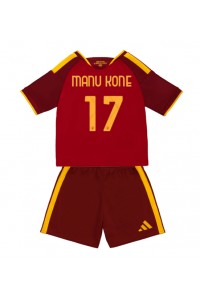 AS Roma Manu Kone #17 Babyklær Hjemme Fotballdrakt til barn 2026-27 Korte ermer (+ Korte bukser)